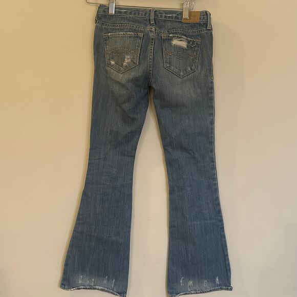 Abercrombie Distressed Flare Jeans sz 12 slim Abercrombie Mackenzie Jeans - Picture 5 of 8
